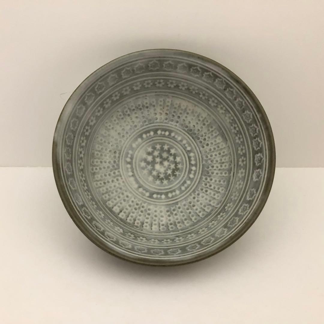 茶道具 六代 浅見 五郎助 三嶋 刷毛目 平茶碗 未使用 新品