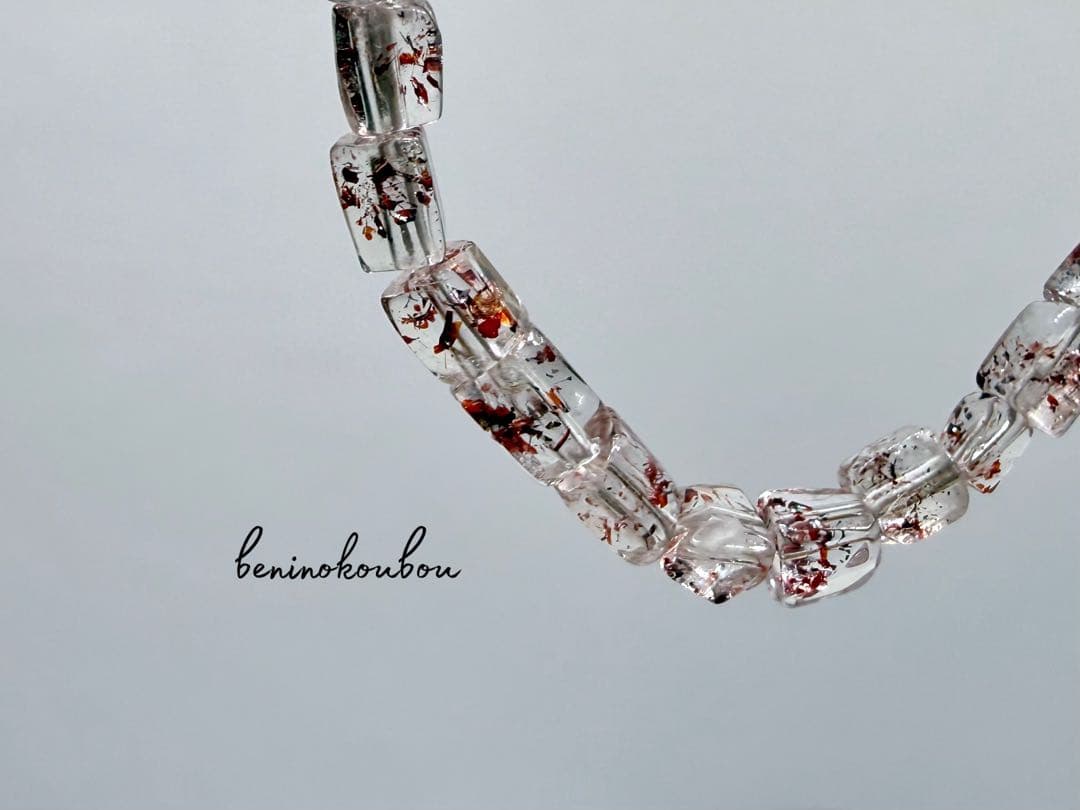 高品質ストロベリークォーツレピドクロサイト4〜5㍉Silver925ブレスレット