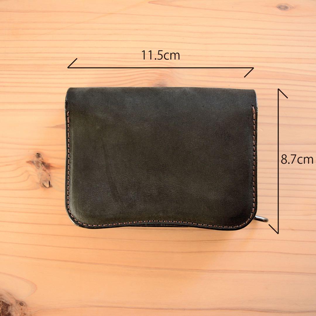 コンパクト ミドル トラッカーウォレット 手のひらサイズ イタリアンレザー