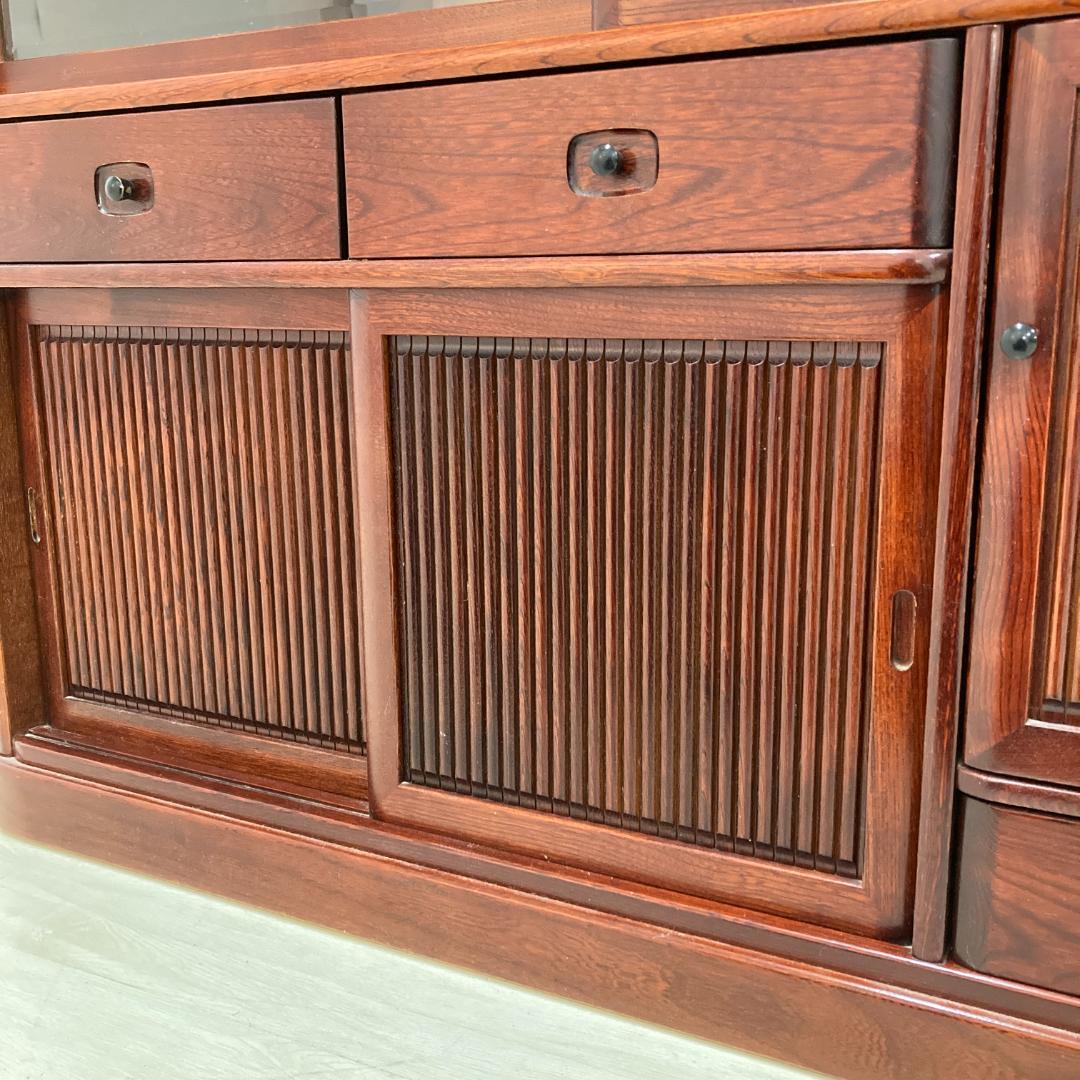 【カリモク】茶棚　水屋箪笥　飾り棚　キャビネット　茶箪笥　食器棚　古民家　和室