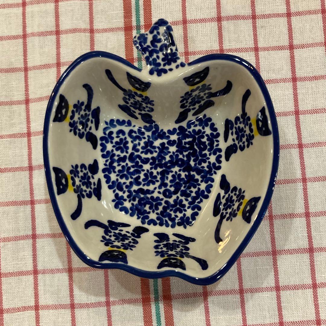 ポーリッシュポタリー＊アップルボウル/フラワーキャット