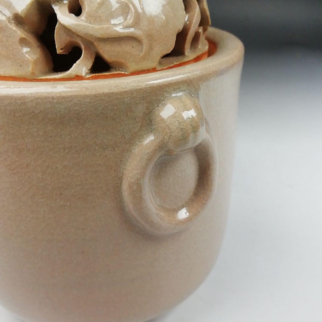 Ｗ３２２　香炉　『萩焼』『城山窯　金子信彦 造』　共箱　茶道具