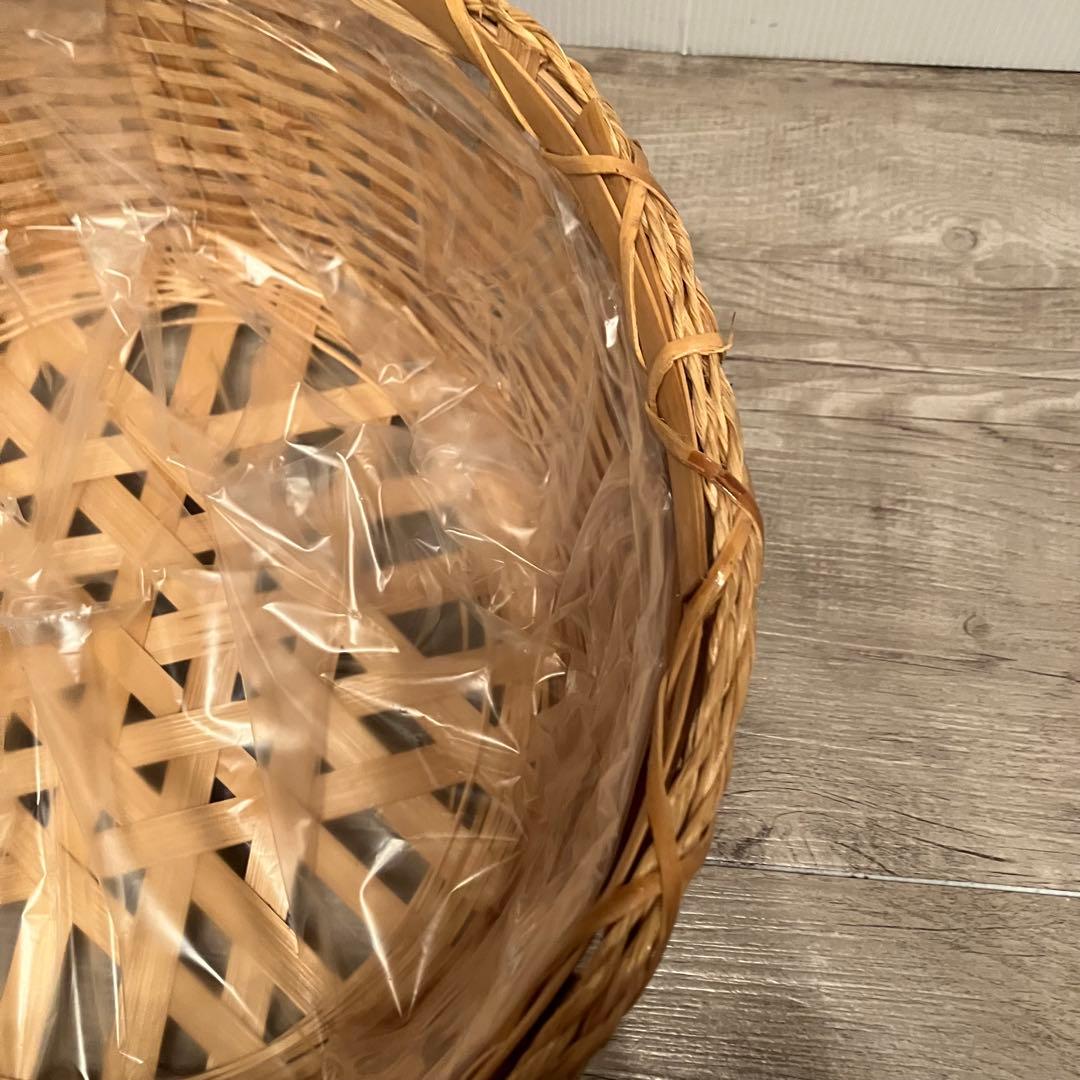 B-壁② 【美品】ラタンバスケット 籐かご 楕円形・深型 ナチュラル 収納