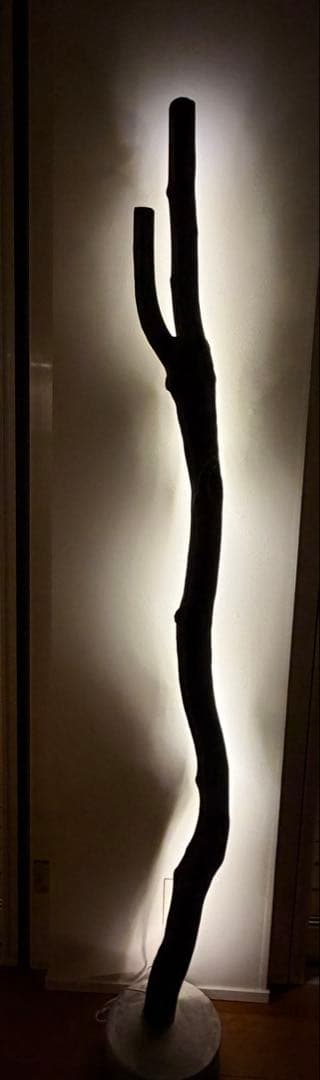 天然木 LEDフロアライト 間接照明 高さ約180cm コンクリートベース