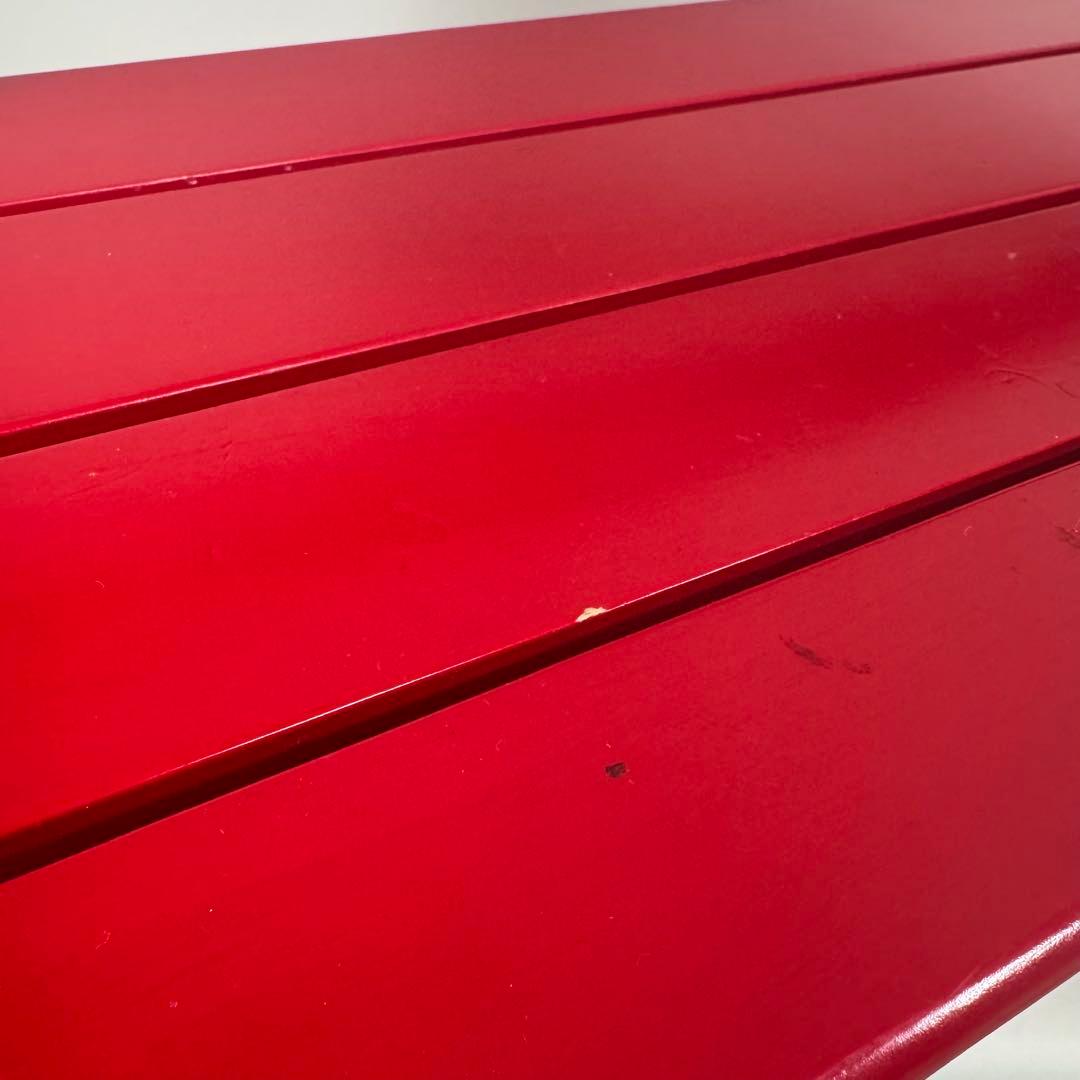 ミキハウス　miki house ベンチ　椅子　赤　レッド　レトロ　木製