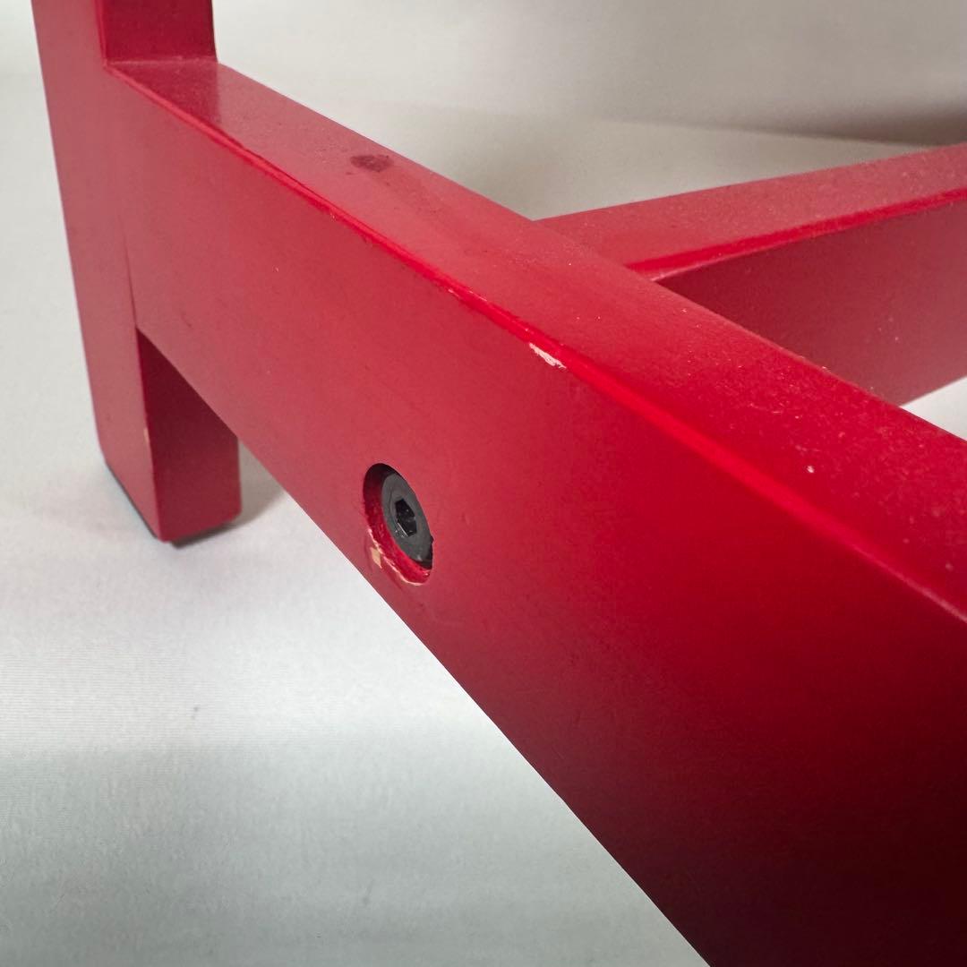 ミキハウス　miki house ベンチ　椅子　赤　レッド　レトロ　木製