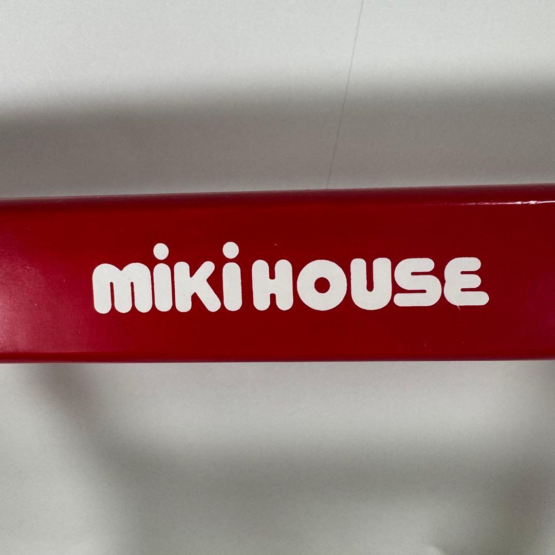 ミキハウス　miki house ベンチ　椅子　赤　レッド　レトロ　木製