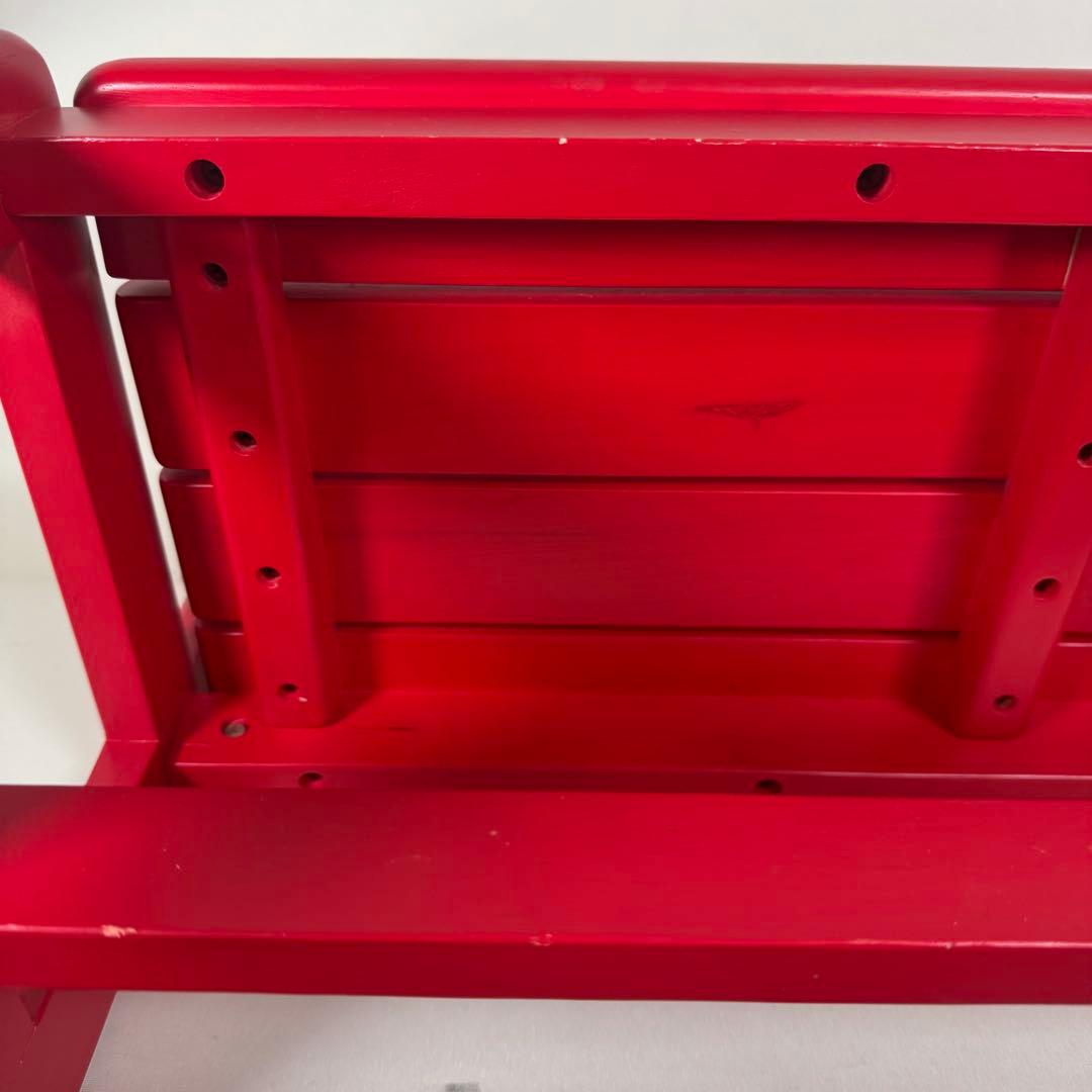 ミキハウス　miki house ベンチ　椅子　赤　レッド　レトロ　木製