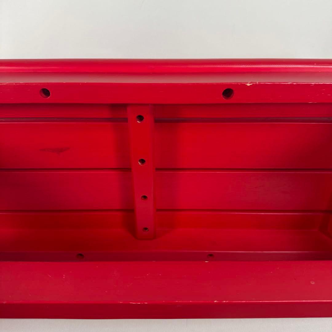 ミキハウス　miki house ベンチ　椅子　赤　レッド　レトロ　木製