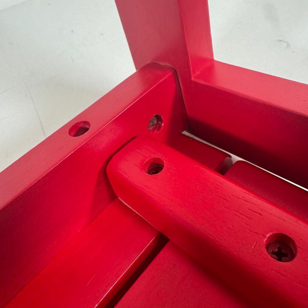 ミキハウス　miki house ベンチ　椅子　赤　レッド　レトロ　木製