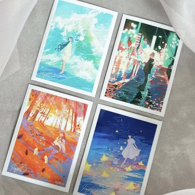 ♥匿名配送♥ 新品未開封 4点セット 星渡り 波飛沫 常夜灯 落ち葉 amii.