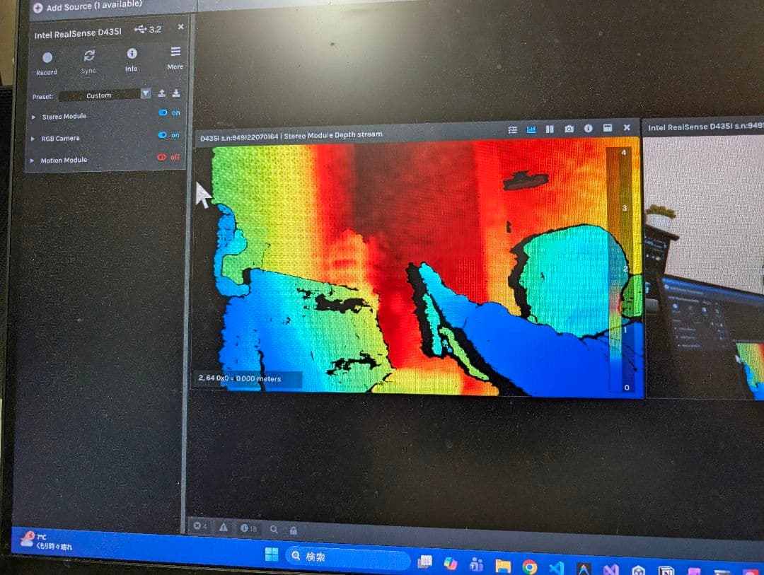 Intel REALSEMSE D435i 深度カメラ