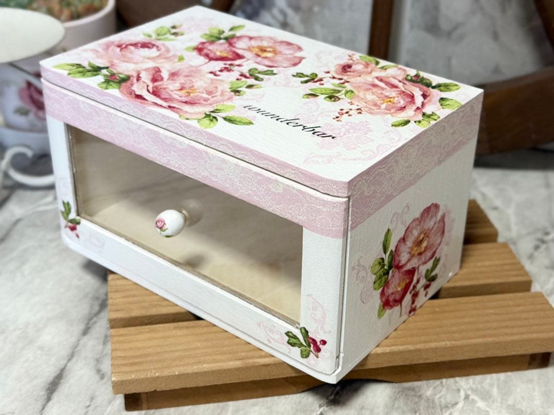 木製引き出しBOX※ キャニスターラック※ キッチンシェルフ※時計※デコパージュ