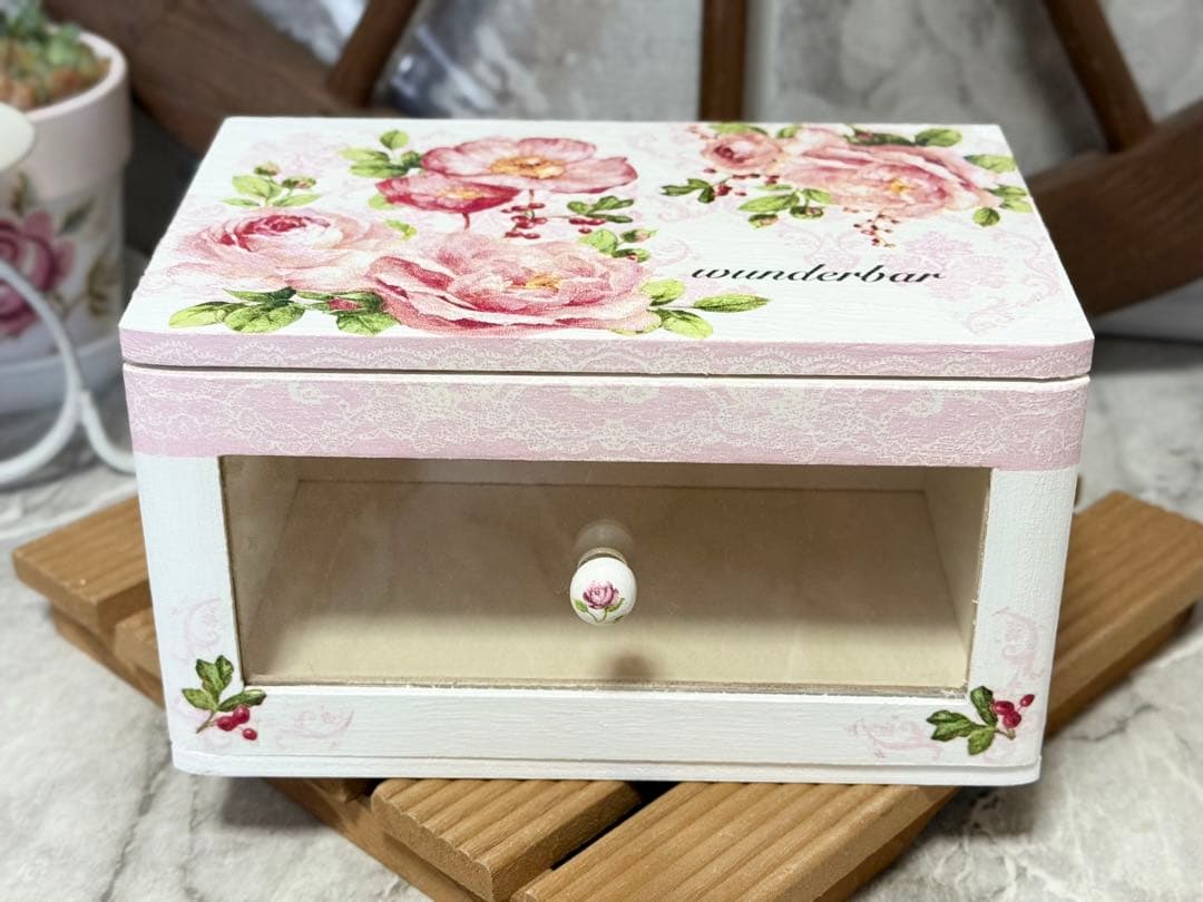 木製引き出しBOX※ キャニスターラック※ キッチンシェルフ※時計※デコパージュ