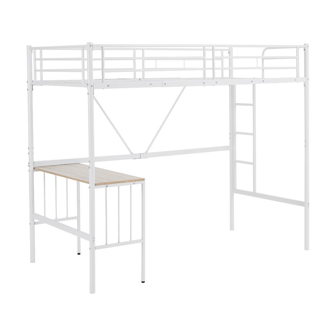 仕様変更再入荷・ロフトベッド【S・シングル】 デスク付き 子供部屋 WHITE