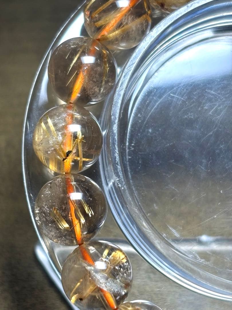 スモーキーゴールドタイチンルチルブレス11.1㎜（新品未使用）ルチル　金運最強