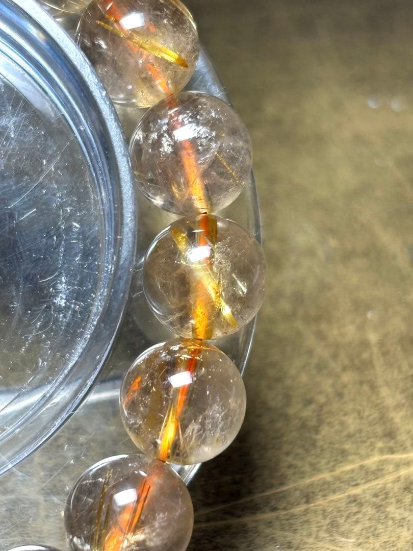 スモーキーゴールドタイチンルチルブレス11.1㎜（新品未使用）ルチル　金運最強