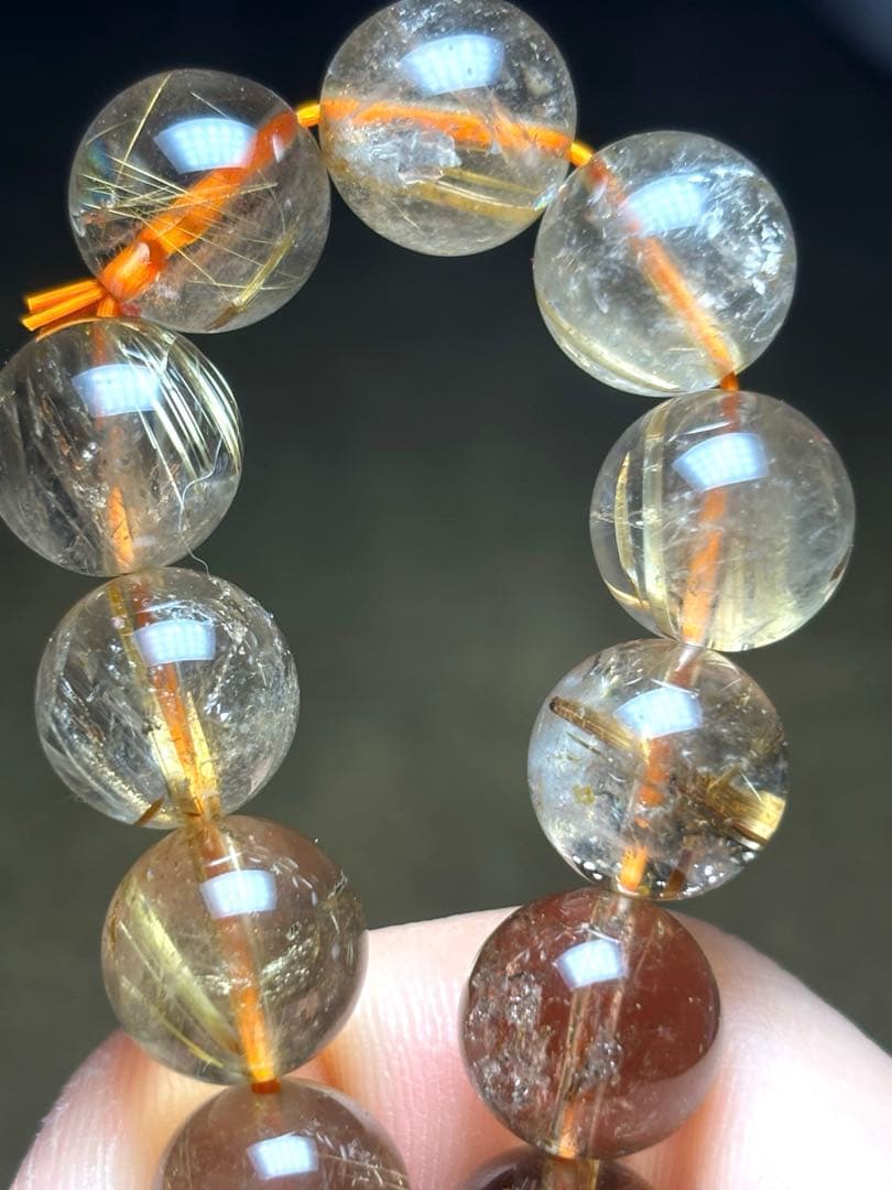 スモーキーゴールドタイチンルチルブレス11.1㎜（新品未使用）ルチル　金運最強