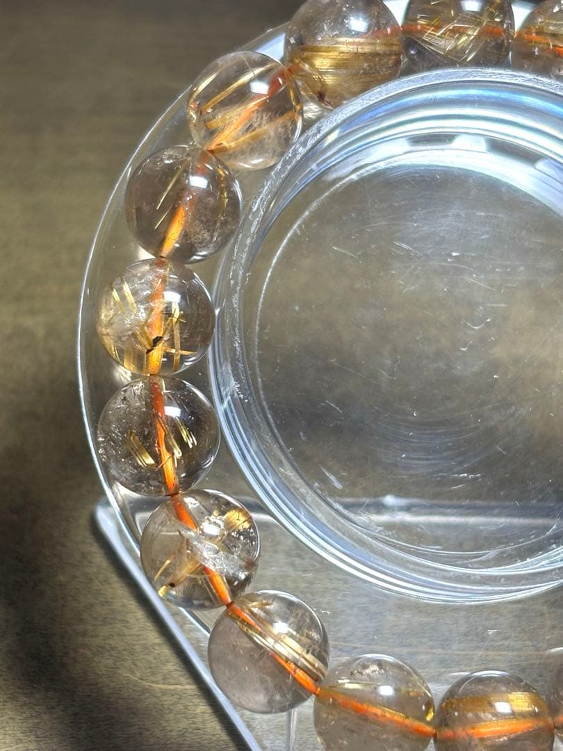 スモーキーゴールドタイチンルチルブレス11.1㎜（新品未使用）ルチル　金運最強