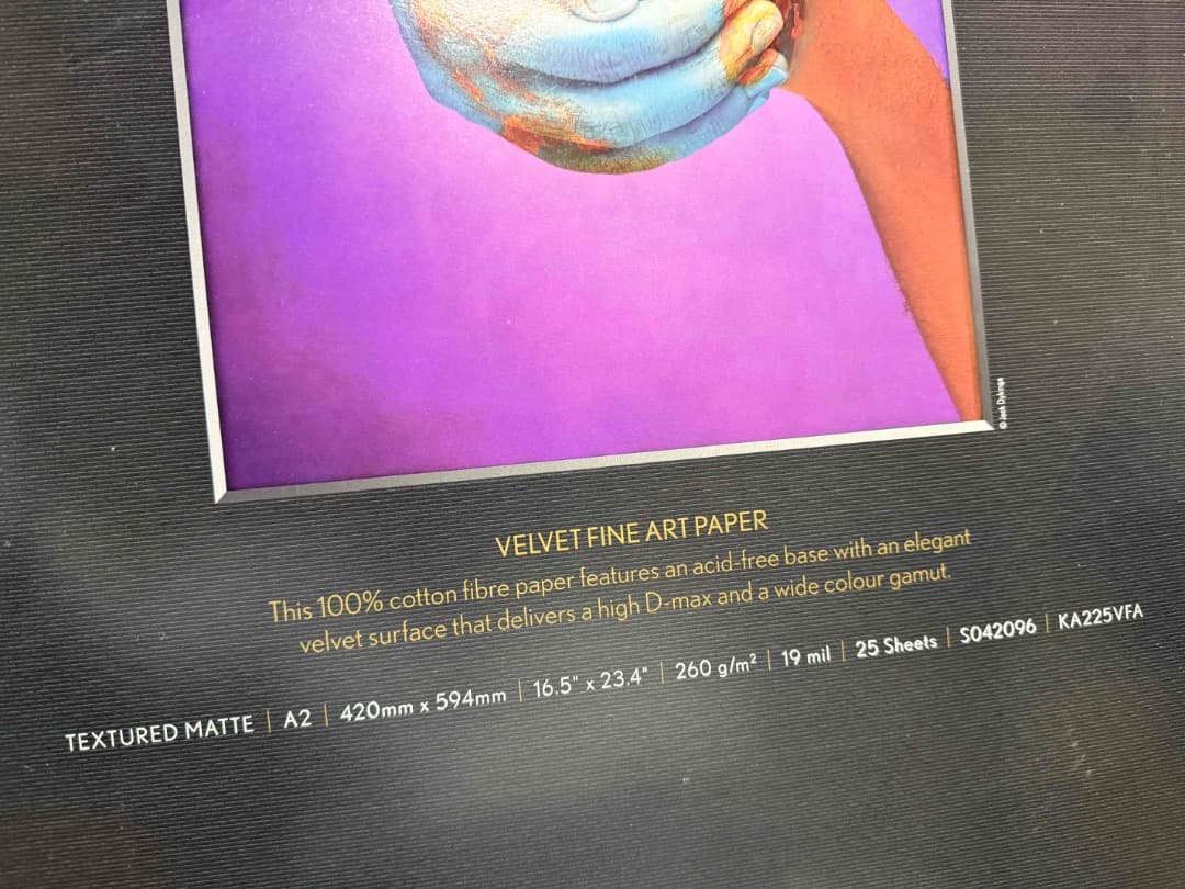 A2インクジェット用紙　VELVET　FINE　ART　PAPER １９枚