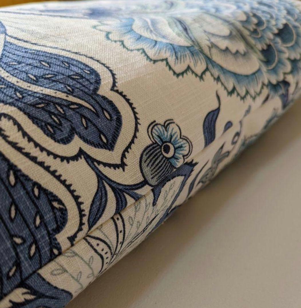 座布団カバーリネン混【インディゴ】3枚 ハンドメイド