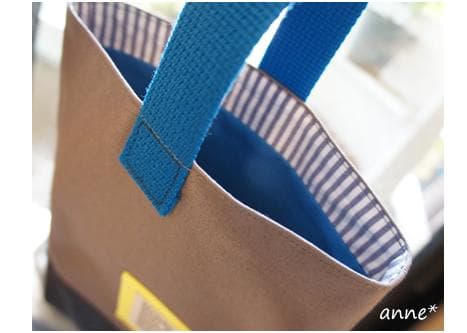 【再販44】グレー帆布＆レモンイエロータグ　レッスンバッグ３点セット