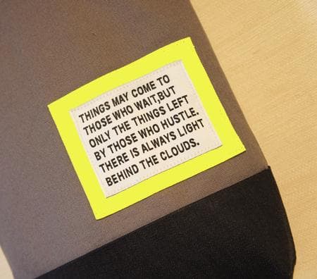 【再販44】グレー帆布＆レモンイエロータグ　レッスンバッグ３点セット