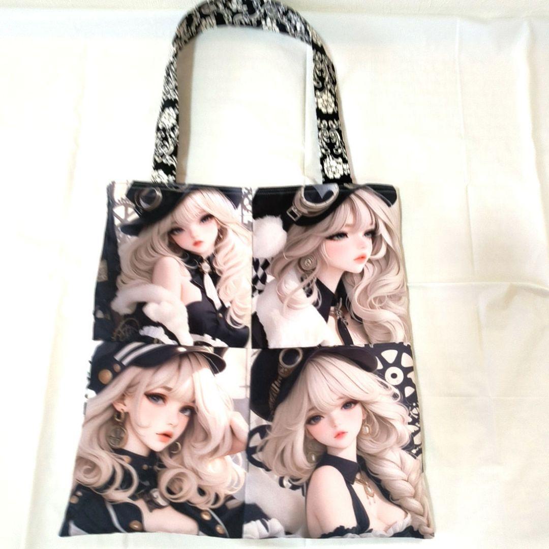 cc様】ハンドメイドオーダー★着物の女の子&モノクロ女の子★バッグ　3点