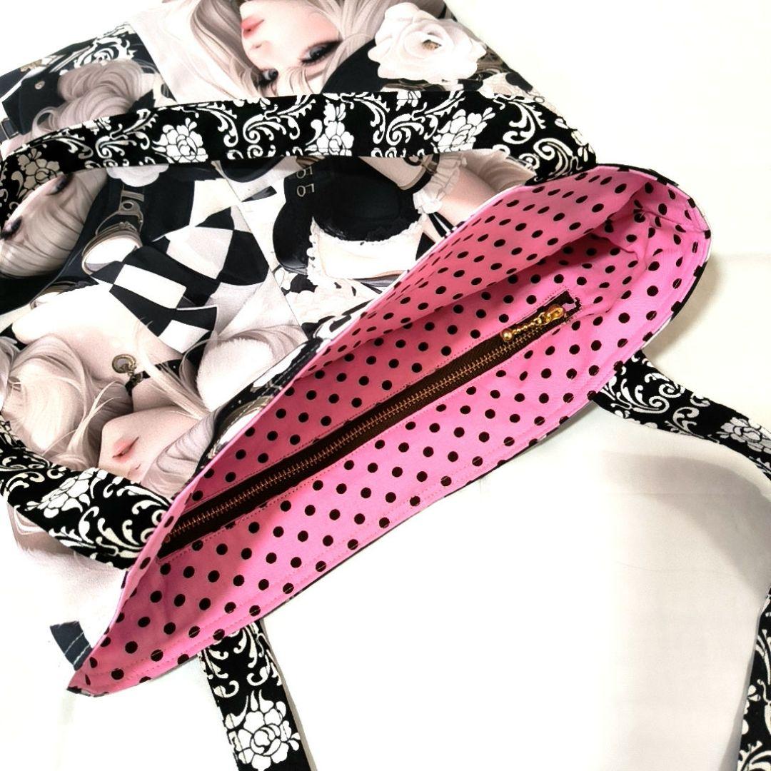 cc様】ハンドメイドオーダー★着物の女の子&モノクロ女の子★バッグ　3点