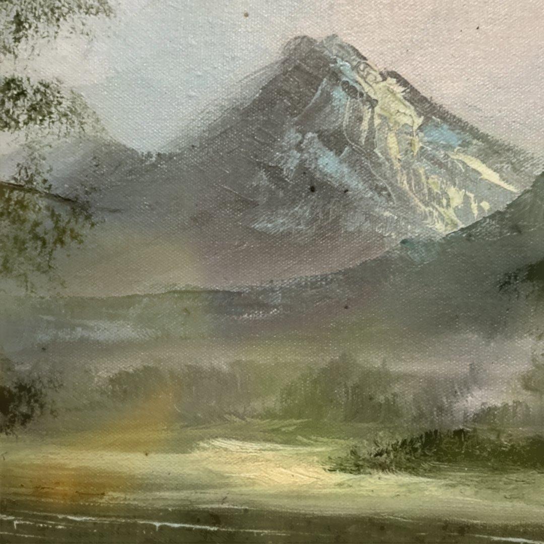 トラさん専用　T.Vcrich 油彩画 風景画　山と湖の風景 F-１０号