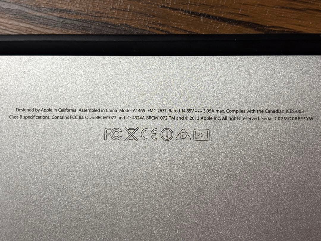 【ほぼ新品バッテリー】MacBook Air 11インチ 2013 256GB
