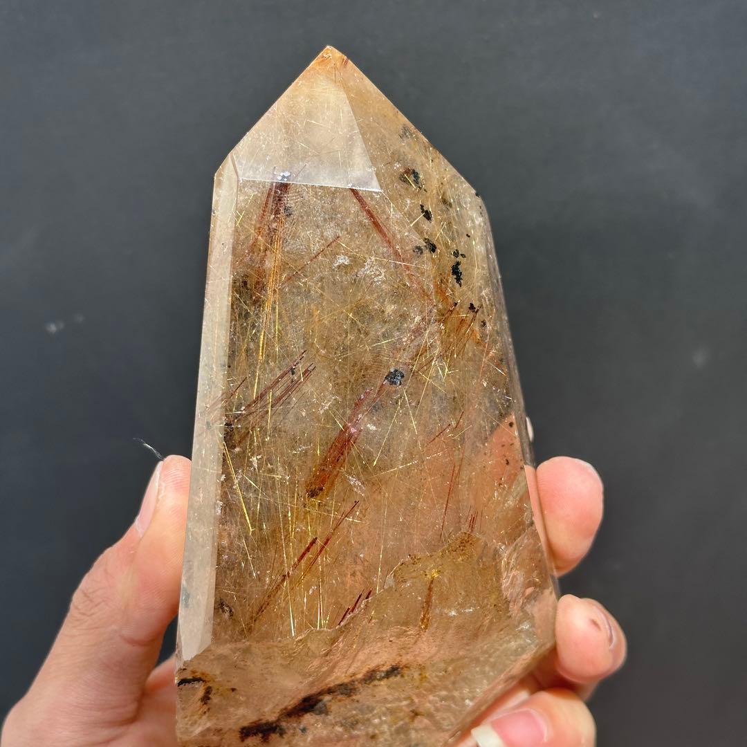 天然石ルチルクォーツのポイント　置物G.63