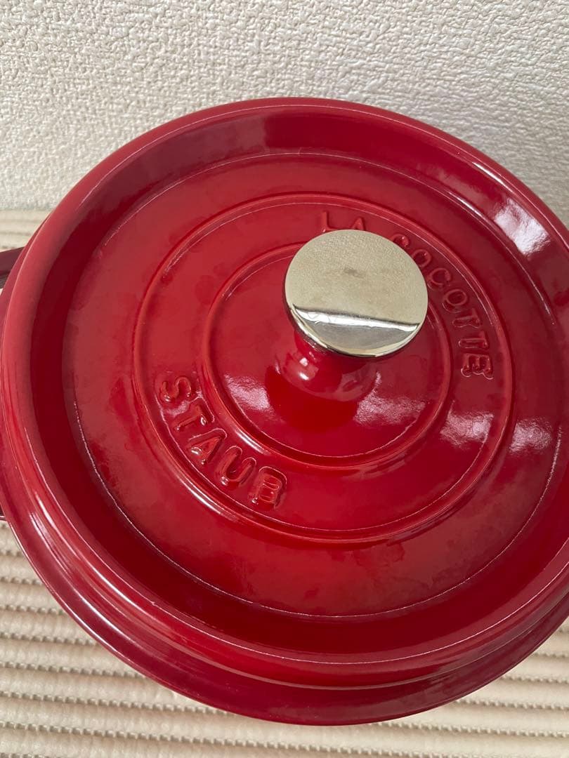 STAUB 両手鍋 赤staub ピコ・ココット 20cm 　ストウブ