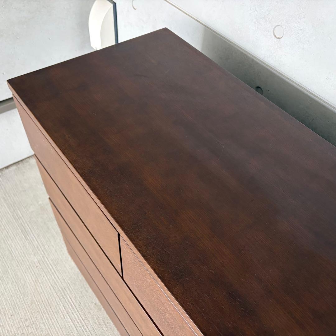 MUJI 無印良品 タモ材チェスト ダークブラウン