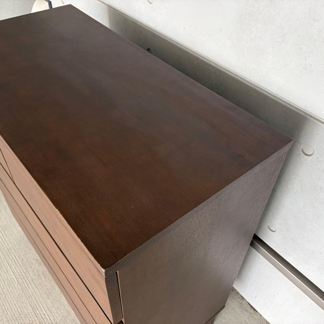 MUJI 無印良品 タモ材チェスト ダークブラウン