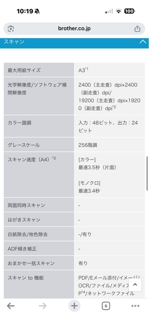 brother mfc j6770cdw　インクつき