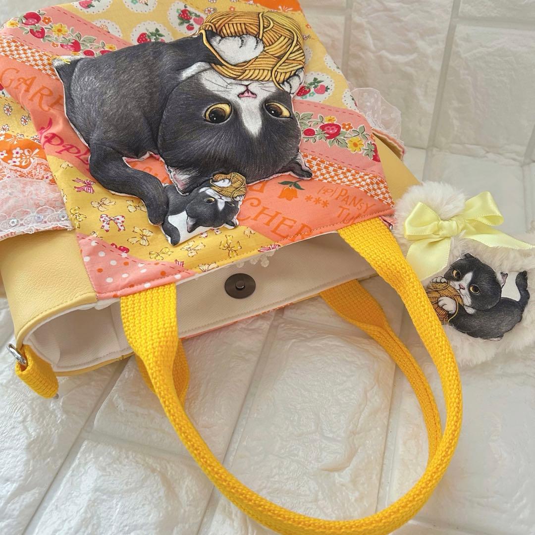 親子ハチワレちゃん　リトル ヤーン ハンターズ　コヤンイサムチョン　トートバッグ