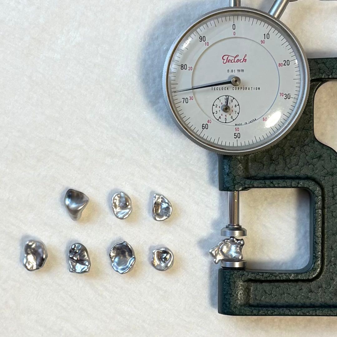 パール　ルース　南洋真珠　黒蝶ケシ　８mm 〜 9.7mm グレー系　変形