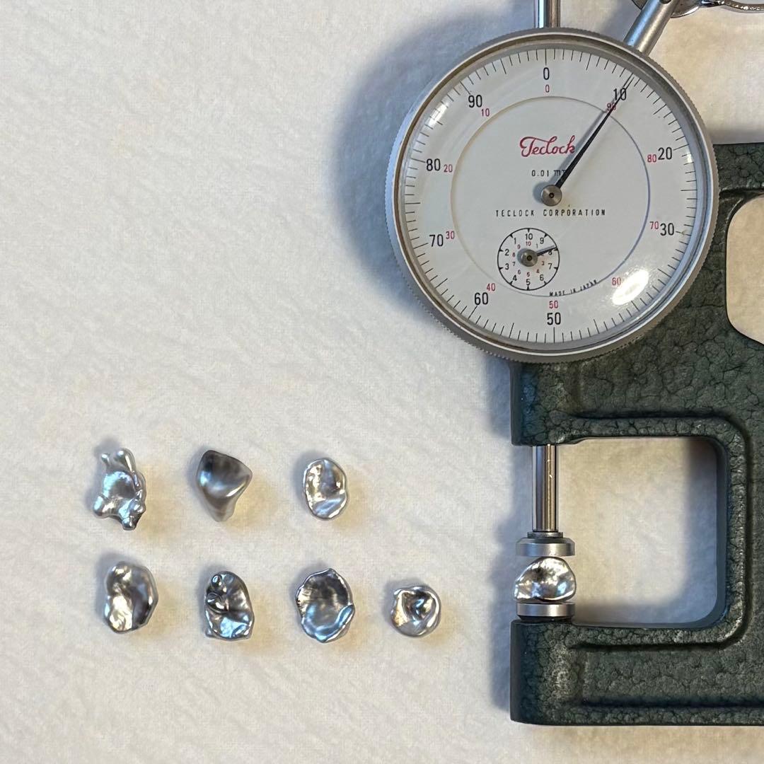 パール　ルース　南洋真珠　黒蝶ケシ　８mm 〜 9.7mm グレー系　変形