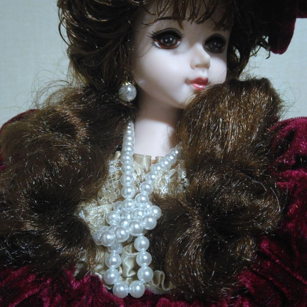 フランス人形　アンティーク　リボンスキヨドール　専用クリアケース付き