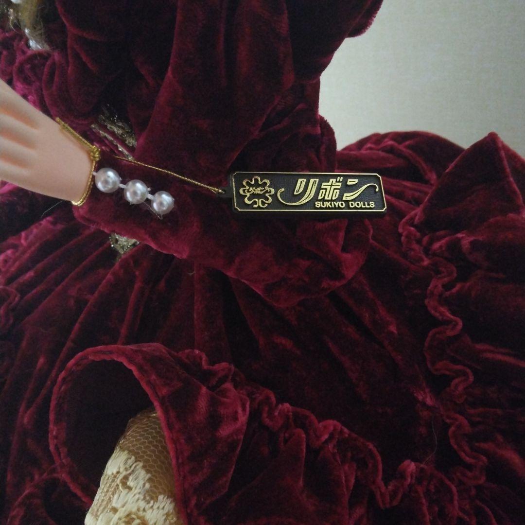 フランス人形　アンティーク　リボンスキヨドール　専用クリアケース付き