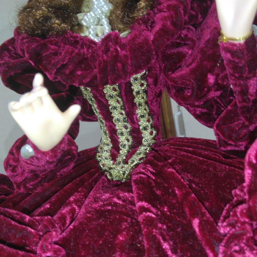 フランス人形　アンティーク　リボンスキヨドール　専用クリアケース付き