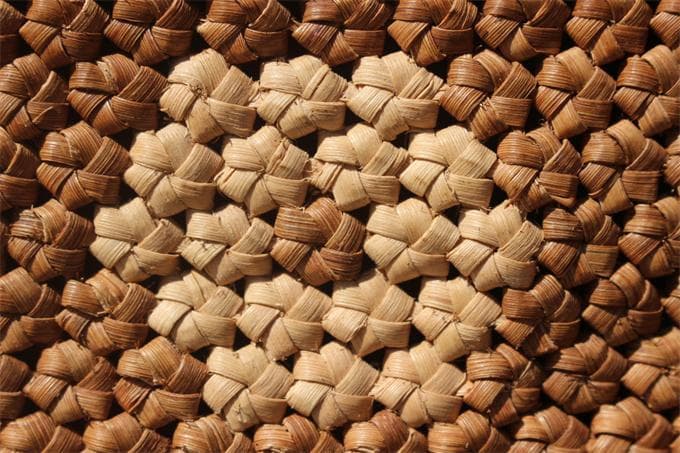 六角花結び編み 山葡萄 かごバッグ カゴ バッグ 小粒花編み