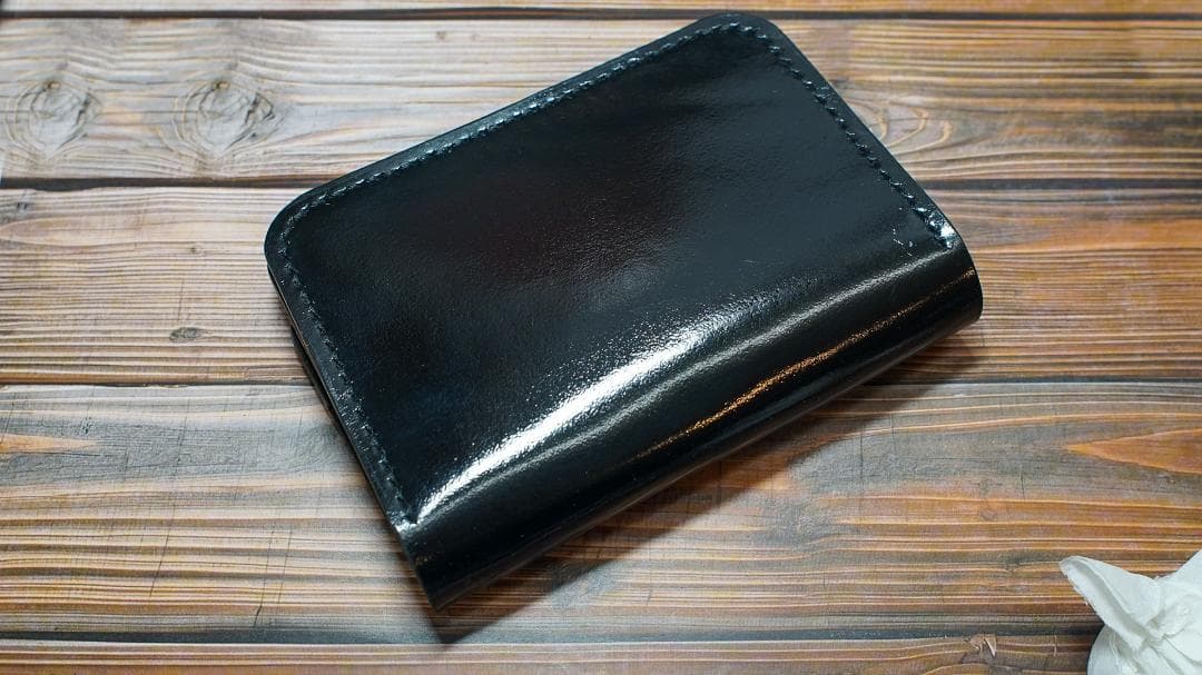 コードバン ショートトラッカーウォレット　ブラック 真鍮 トラッカーウォレット