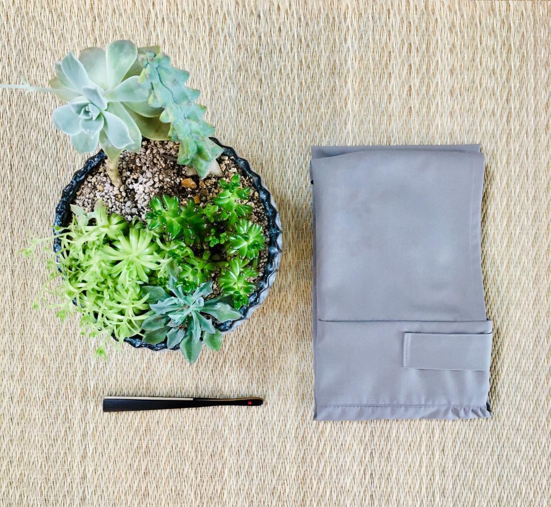 【大きめサイズ】稽古着エプロン　グレーカーキ