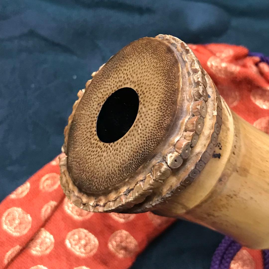 尺八 琴古流 在銘 中継ぎ緩み無し 歌口銀巻 籐巻き銀三線 音出し確認済み