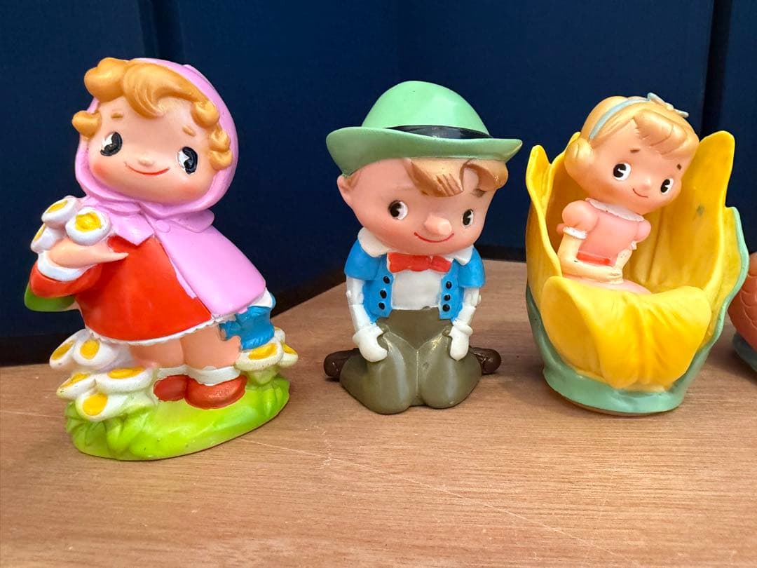 昭和レトロ 北陸銀行 ノベルティ 貯金箱 ソフビ人形 6体セット 当時物