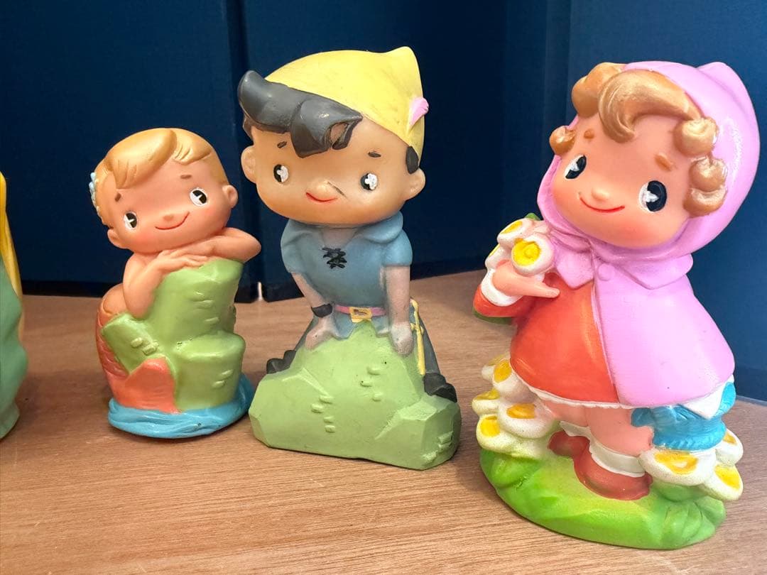 昭和レトロ 北陸銀行 ノベルティ 貯金箱 ソフビ人形 6体セット 当時物