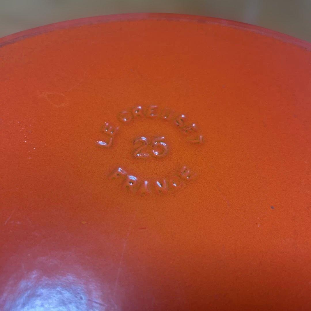 ル・クルーゼ　オーバル 25㎝ オレンジ　両手鍋