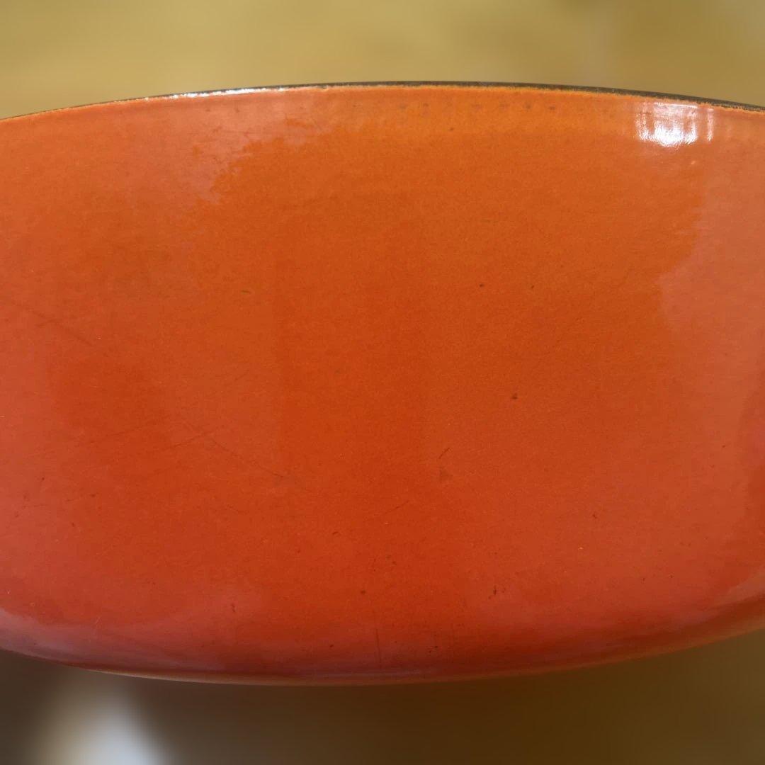 ル・クルーゼ　オーバル 25㎝ オレンジ　両手鍋